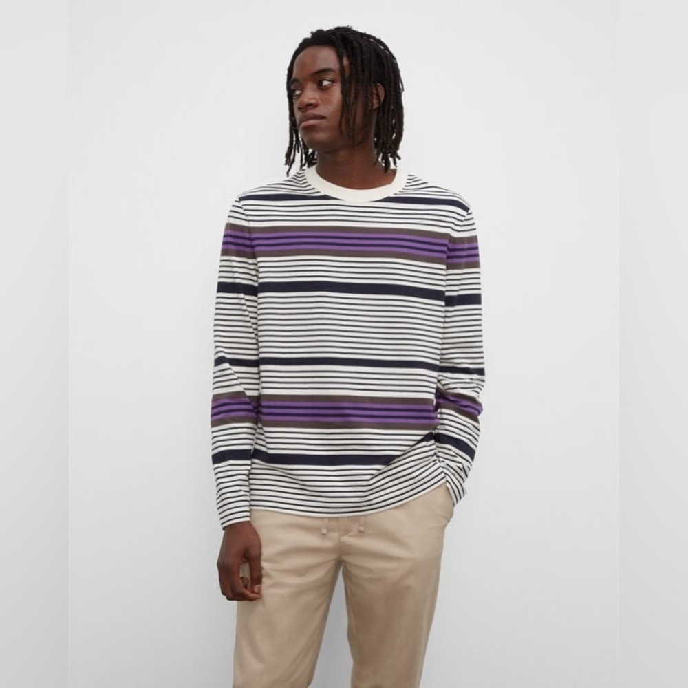 CLUB MONACO - Men’s Long Sleeve Multi Stripe Shirt - XS